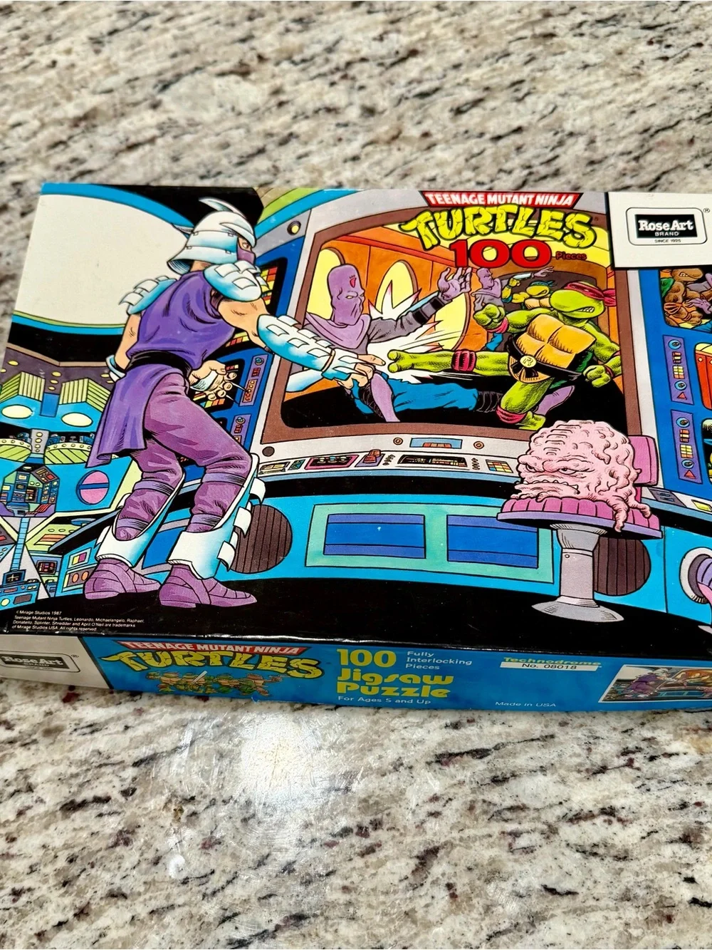 Vintage 1987 TMNT Shredder Krang 100 PCs Puzzle Technodrome Rose Art NEW
